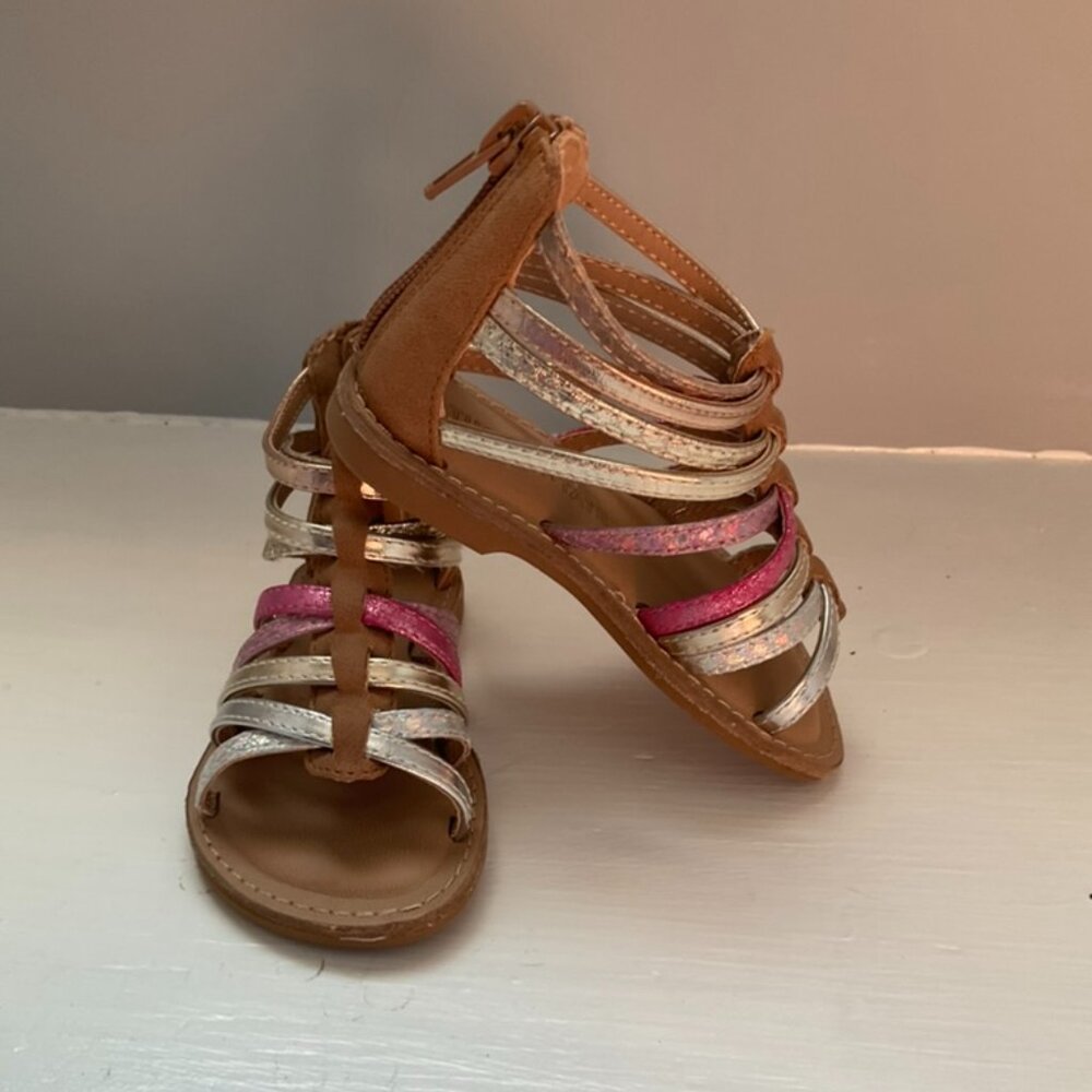 Toddler Girls Metallic Strappy Gladiator Sandals NWOT